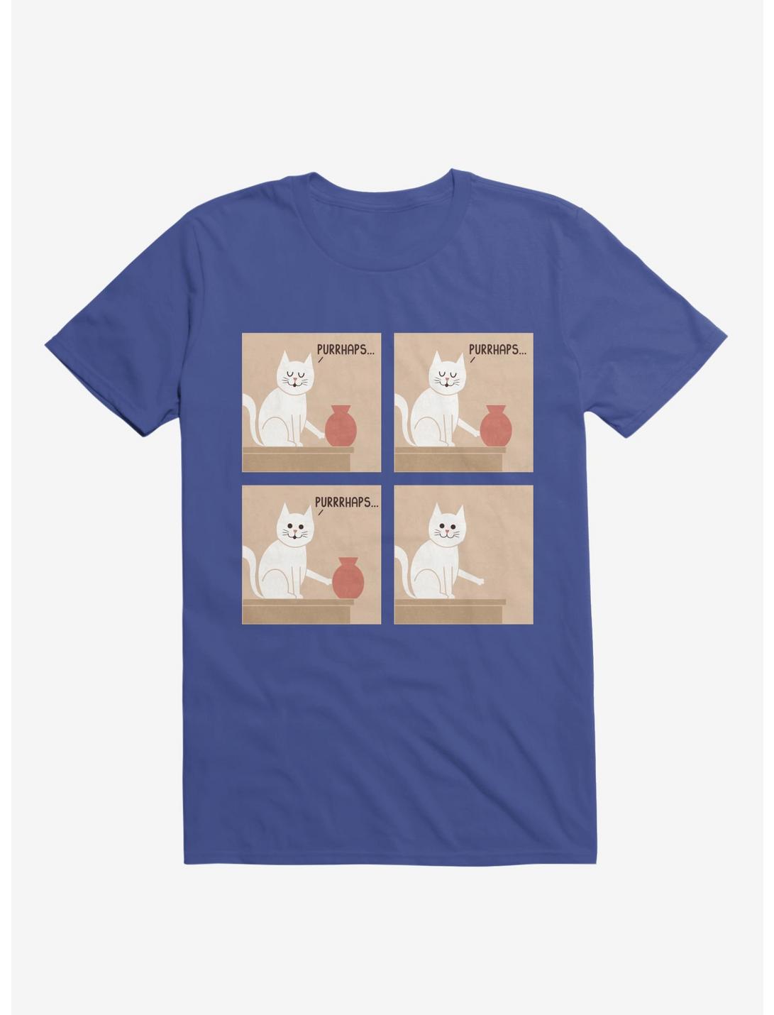 Purrhaps... Mischievous Cat Royal Blue T-Shirt