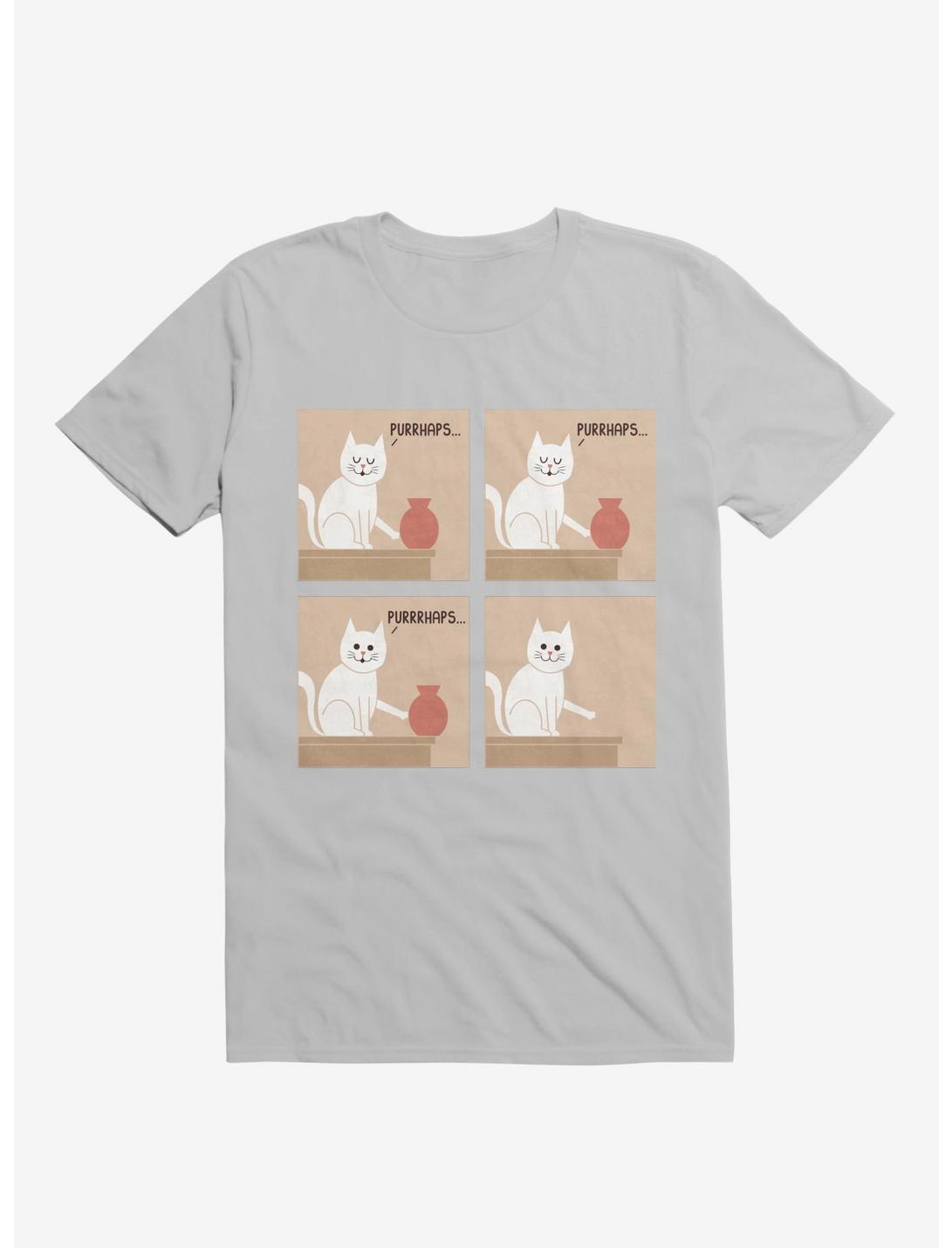 Purrhaps... Mischievous Cat Ice Grey T-Shirt