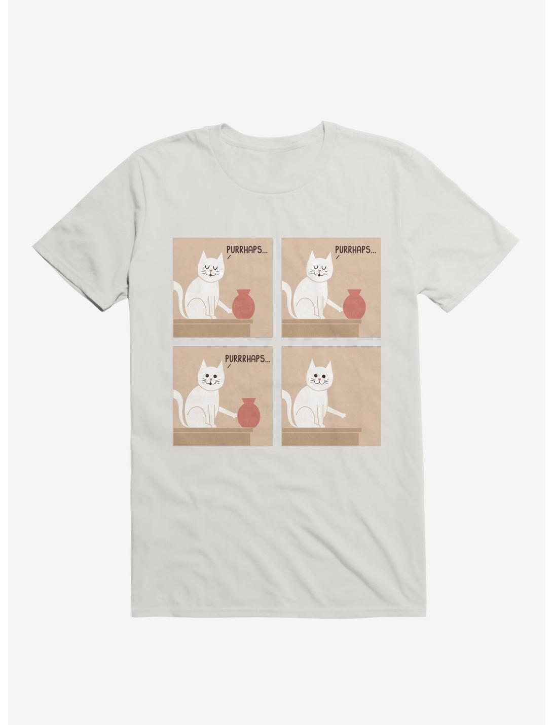 Purrhaps... Mischievous Cat White T-Shirt