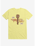 Sloths Slow Texters Club Corn Silk Yellow T-Shirt