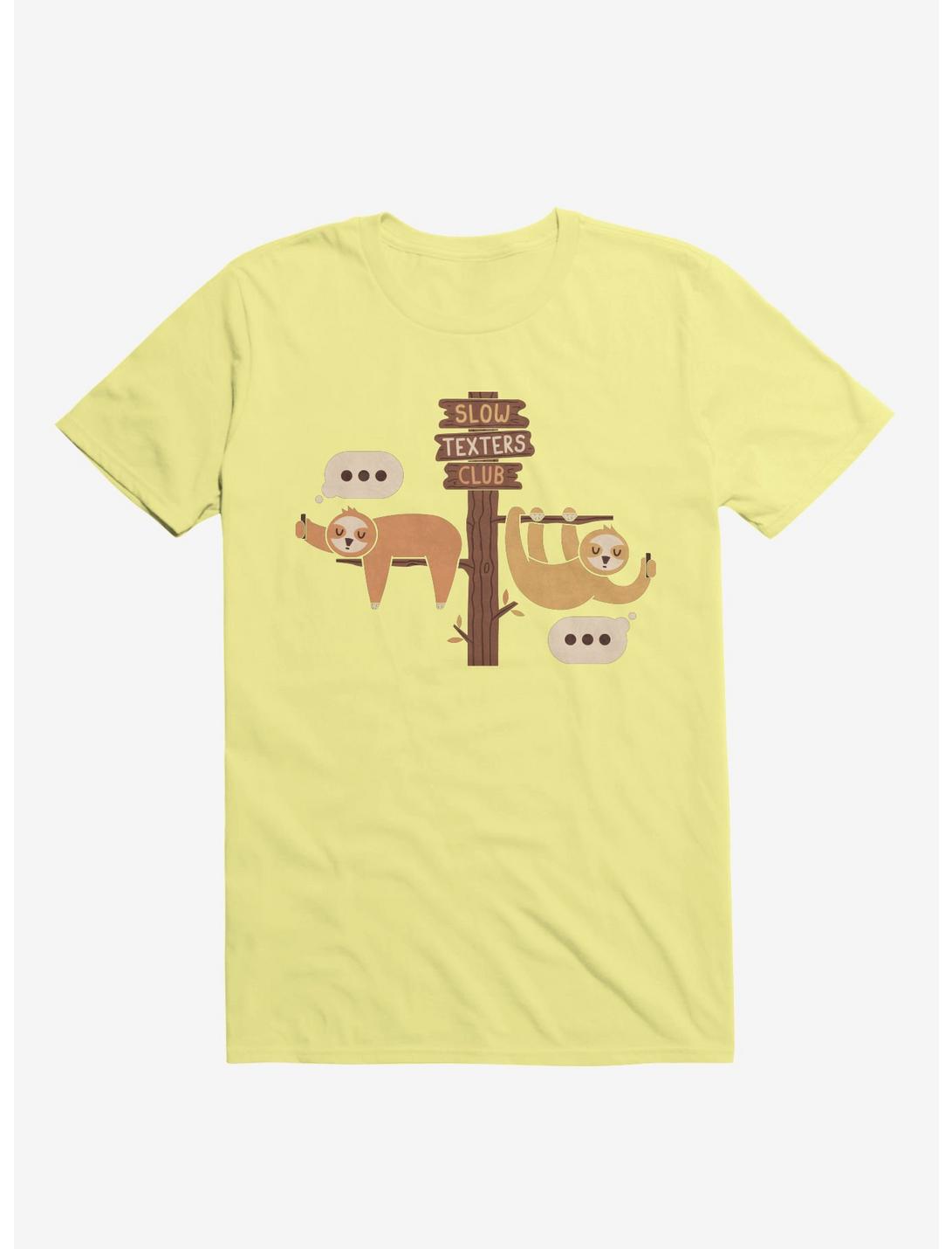 Sloths Slow Texters Club Corn Silk Yellow T-Shirt