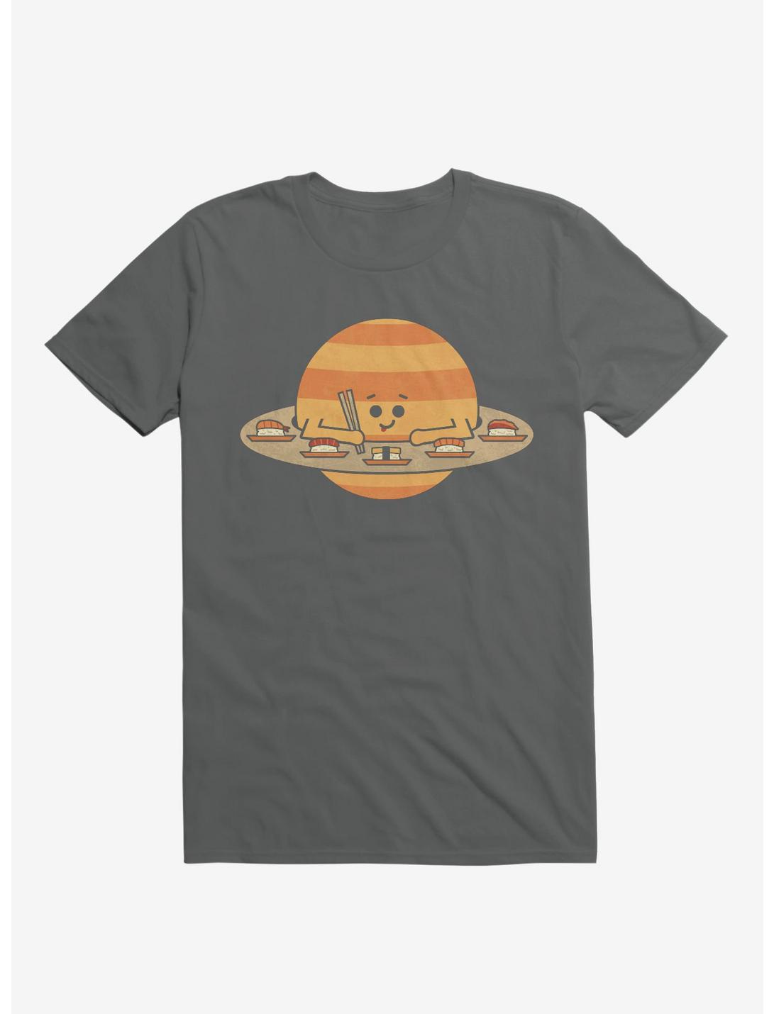 Saturn Eating Sushi Charcoal Grey T-Shirt