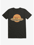 Saturn Eating Sushi Black T-Shirt