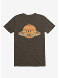 Saturn Eating Sushi Brown T-Shirt