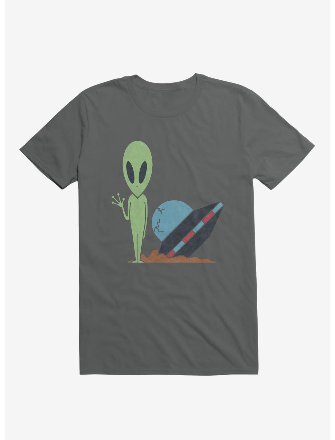 Alien UFO Crash Charcoal Grey T-Shirt
