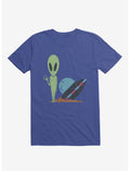 Alien UFO Crash Royal Blue T-Shirt