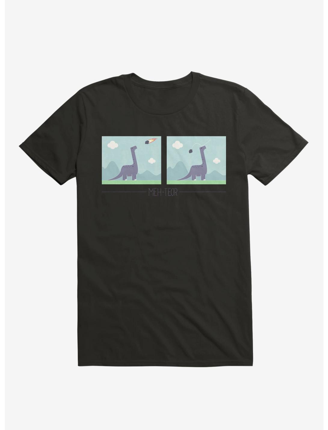 Dinosaur Meh-Teor Black T-Shirt
