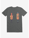 Opposites Hot Dog Cold Dog Charcoal Grey T-Shirt