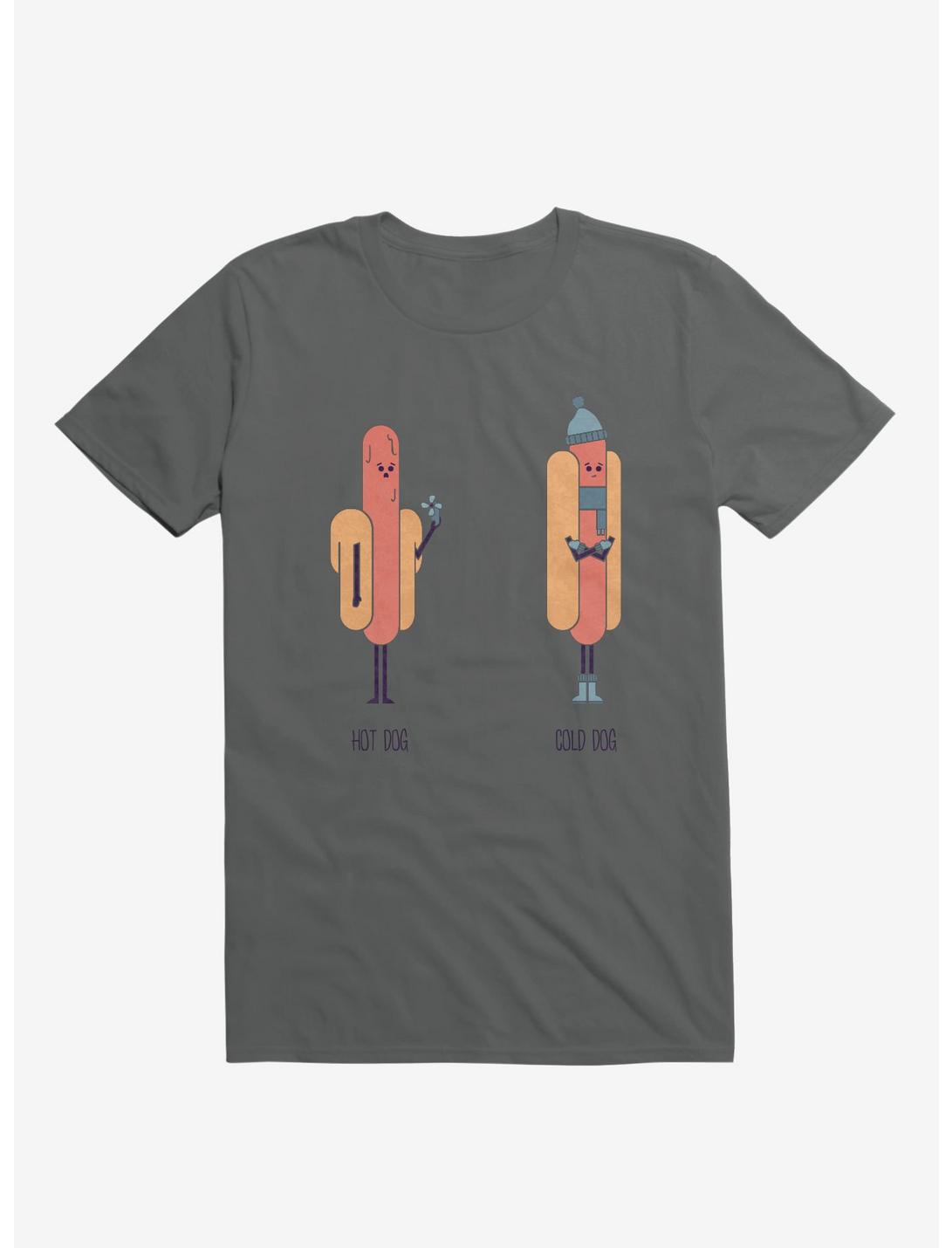 Opposites Hot Dog Cold Dog Charcoal Grey T-Shirt