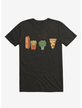 Broccoli Junk Food Party Crasher Black T-Shirt