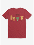 Broccoli Junk Food Party Crasher Red T-Shirt