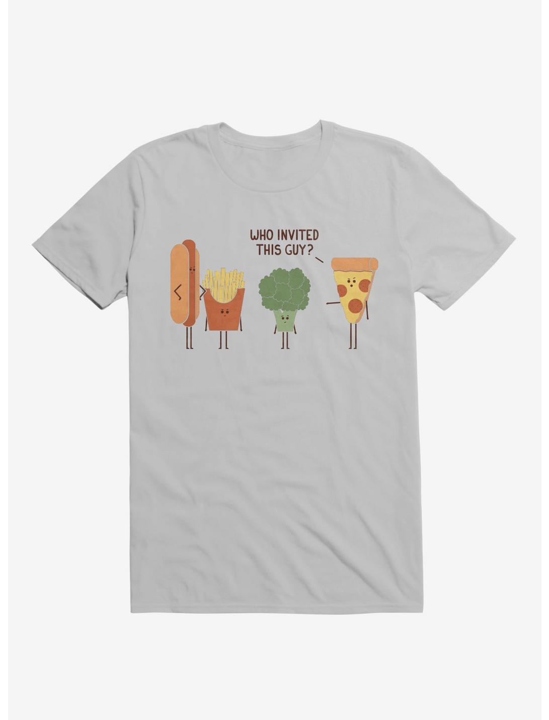 Broccoli Junk Food Party Crasher Ice Grey T-Shirt