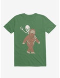 Alien And Sasquatch Piggyback Irish Green T-Shirt