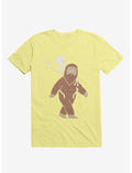 Alien And Sasquatch Piggyback Corn Silk Yellow T-Shirt