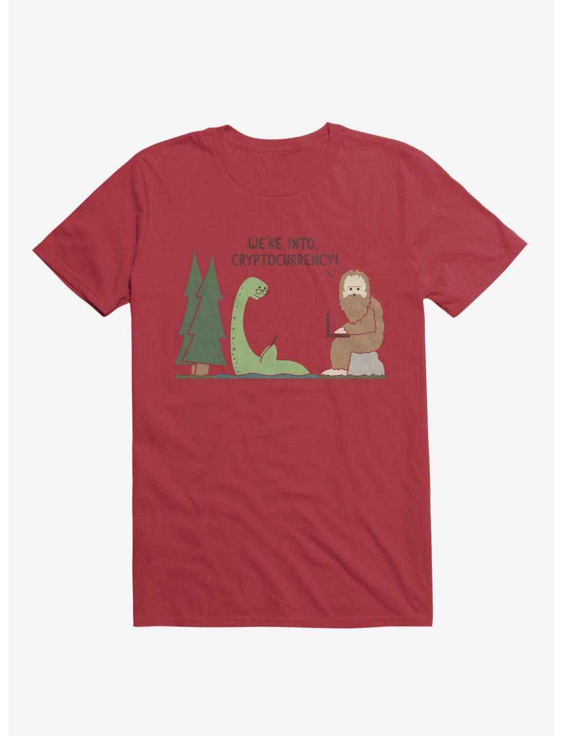 We're Into Cryptocurrency! Mythical Creatures Red T-Shirt