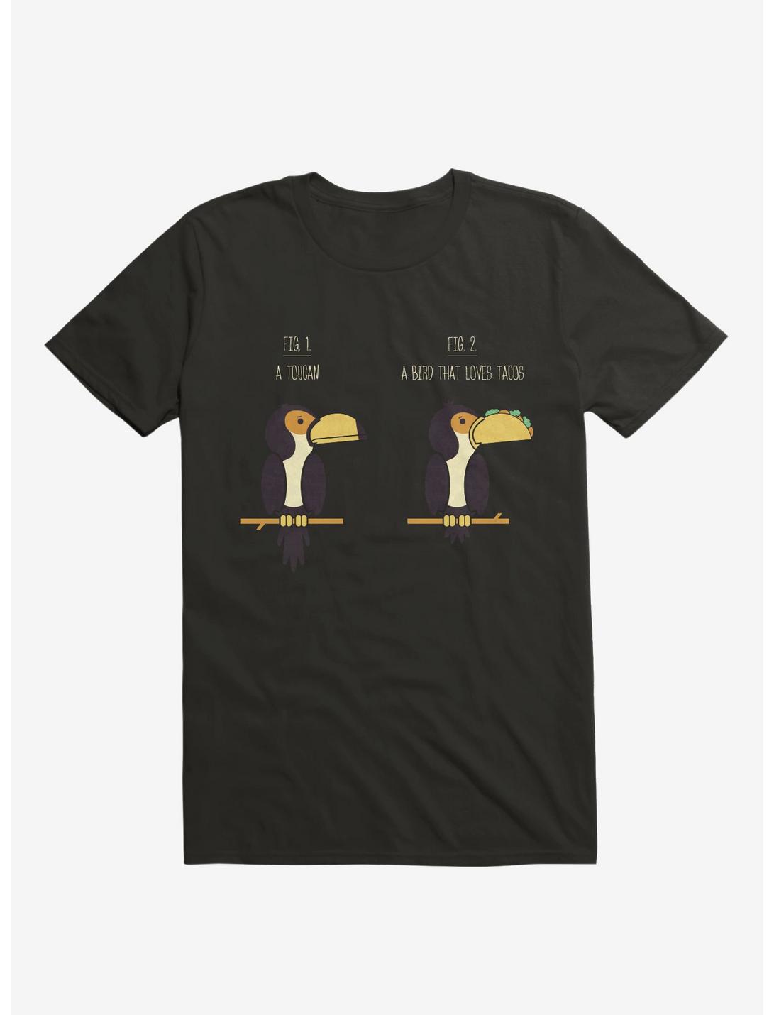 Know Your Birds A Toucan Or Bird With Taco Black T-Shirt