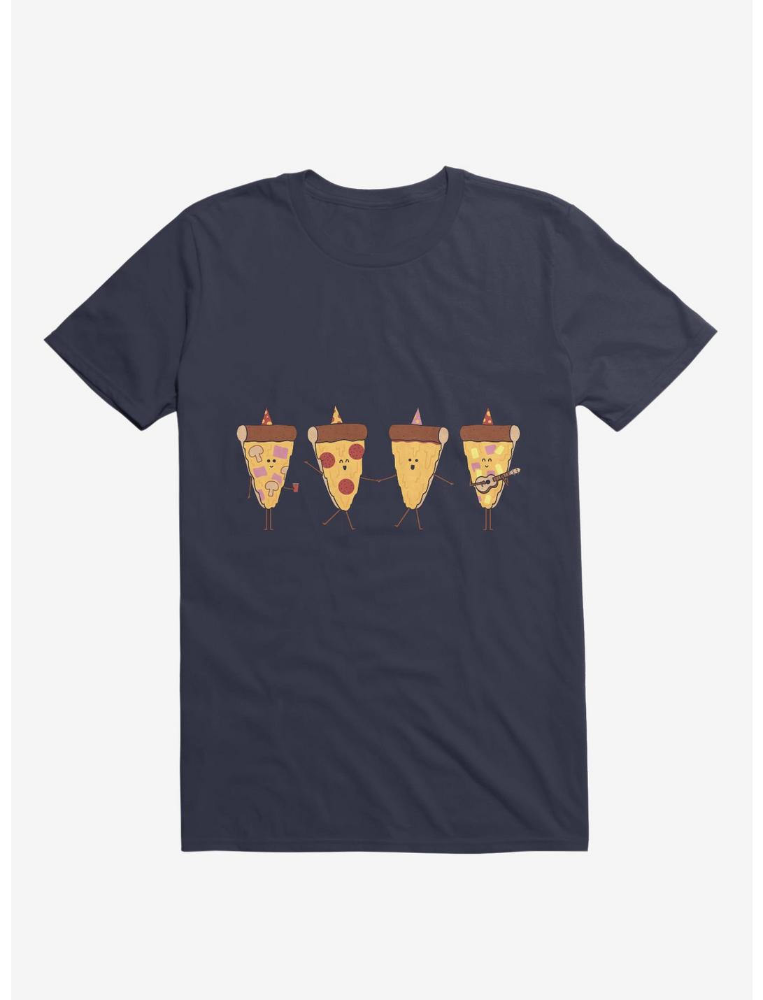 Pizza Slice Party Navy Blue T-Shirt