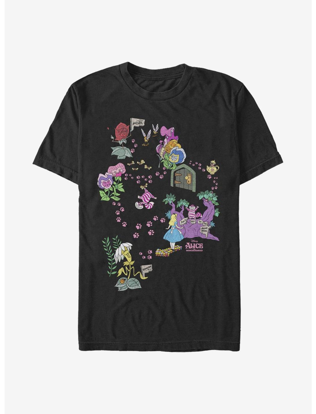 Disney Alice In Wonderland Cheshire Map T-Shirt