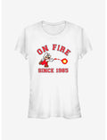 Super Mario On Fire Girls T-Shirt