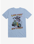 Raccoon Live Fast Eat Trash! Light Blue T-Shirt