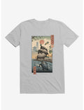 Turtle Stream Kame Kame Ukiyo-e Ice Grey T-Shirt