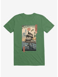 Turtle Stream Kame Kame Ukiyo-e Kelly Green T-Shirt