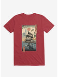 Turtle Stream Kame Kame Ukiyo-e Red T-Shirt