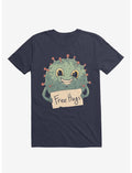 Free Virus Hugs Navy Blue T-Shirt