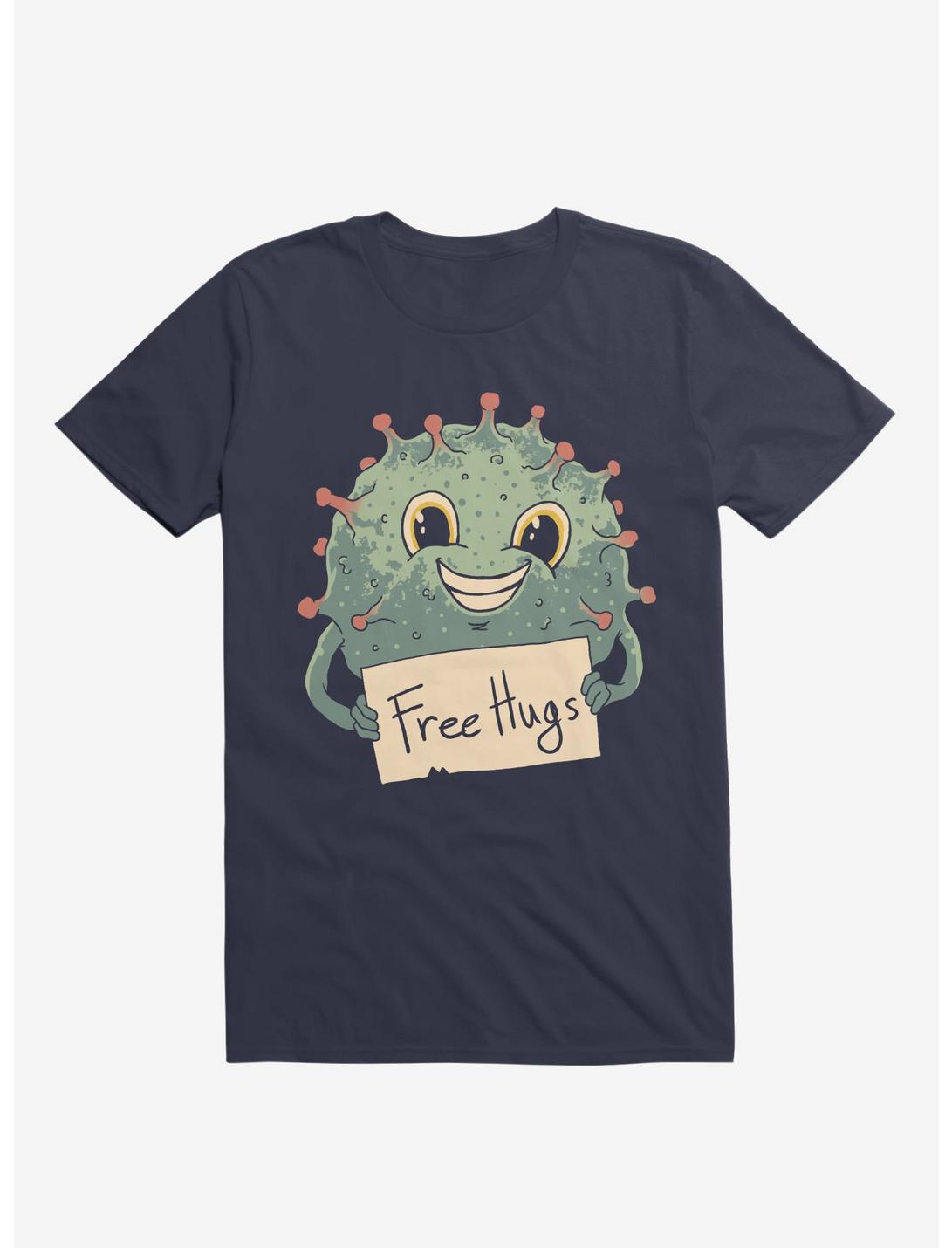 Free Virus Hugs Navy Blue T-Shirt