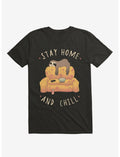 Stay Home And Chill Sloth Black T-Shirt