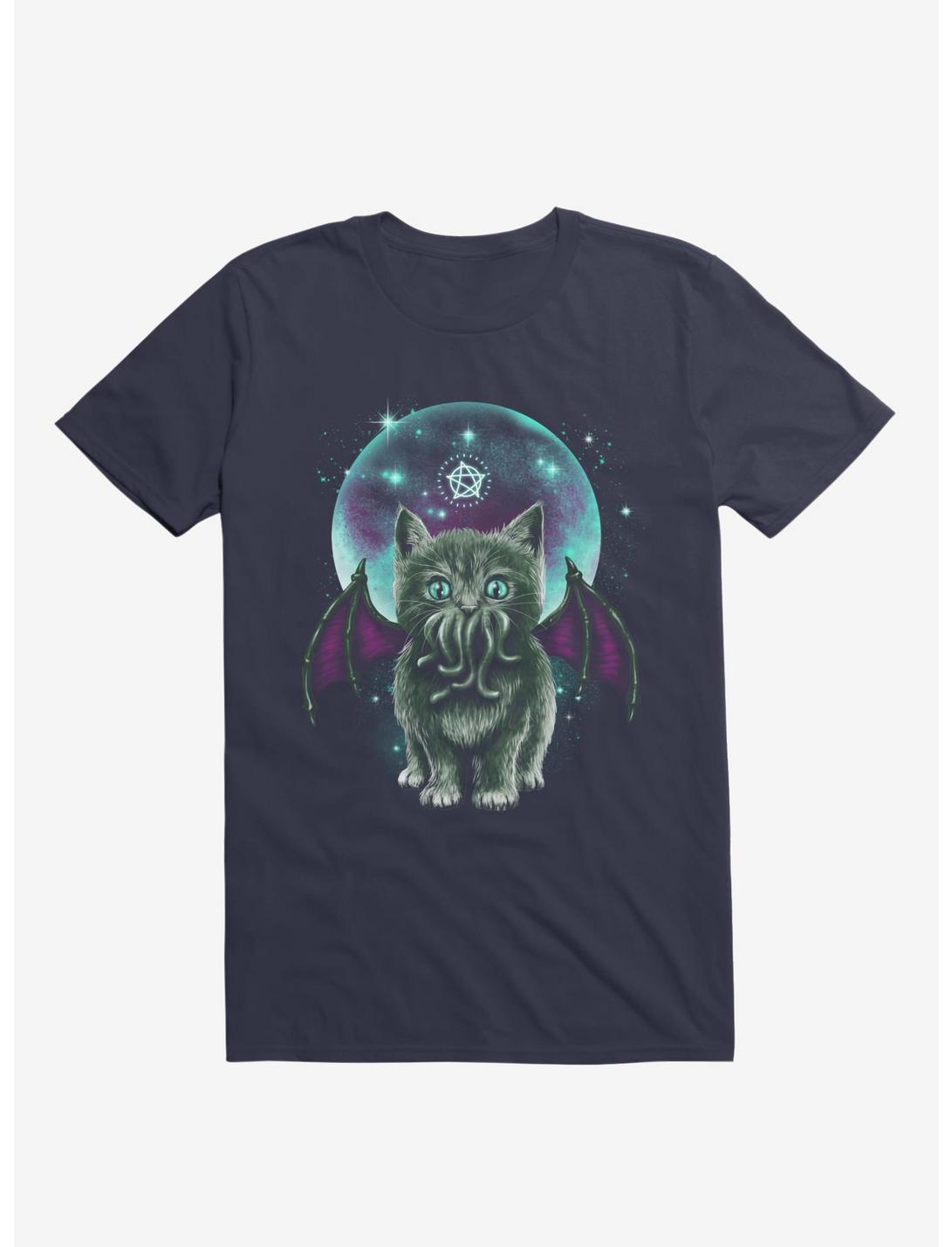 Cosmic Purrrcraft Navy Blue T-Shirt