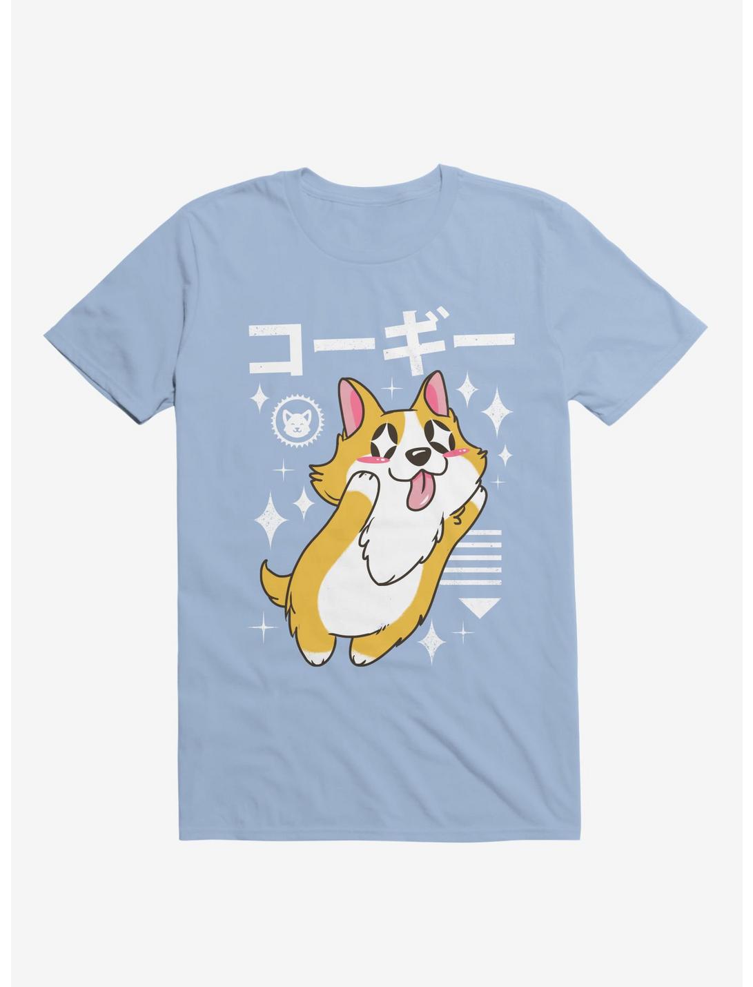Kawaii Corgi Light Blue T-Shirt