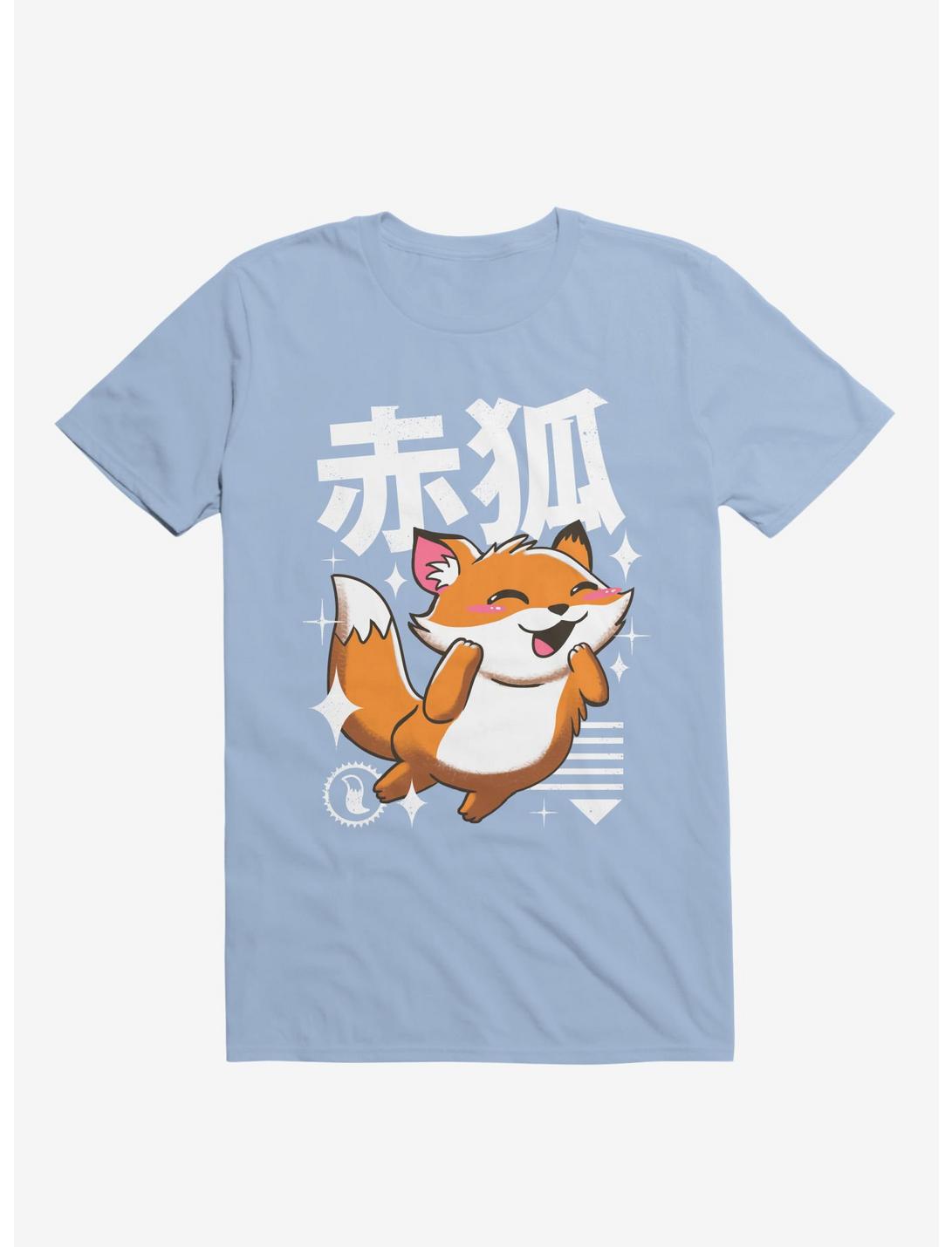 Kawaii Fox Light Blue T-Shirt