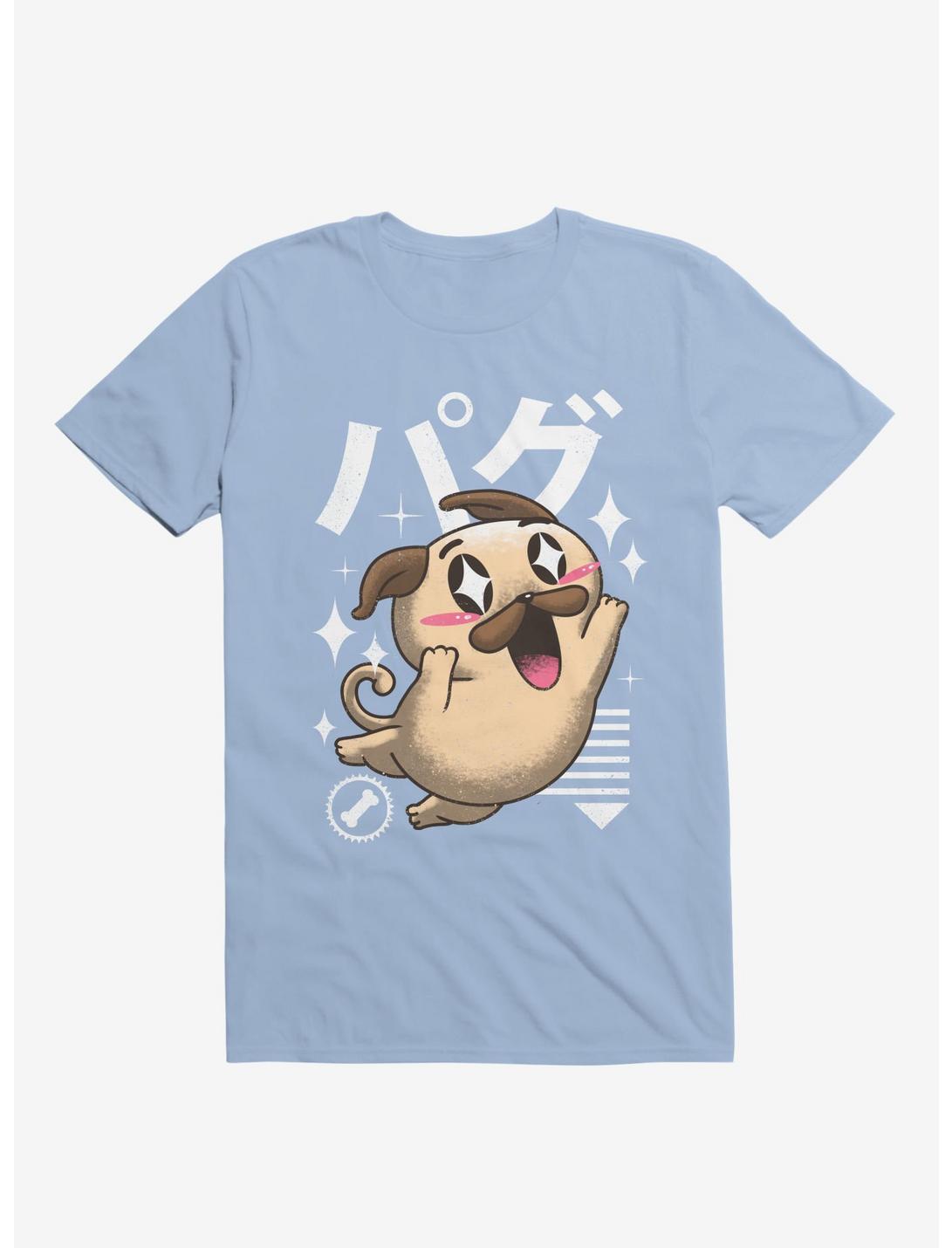 Kawaii Pug Light Blue T-Shirt