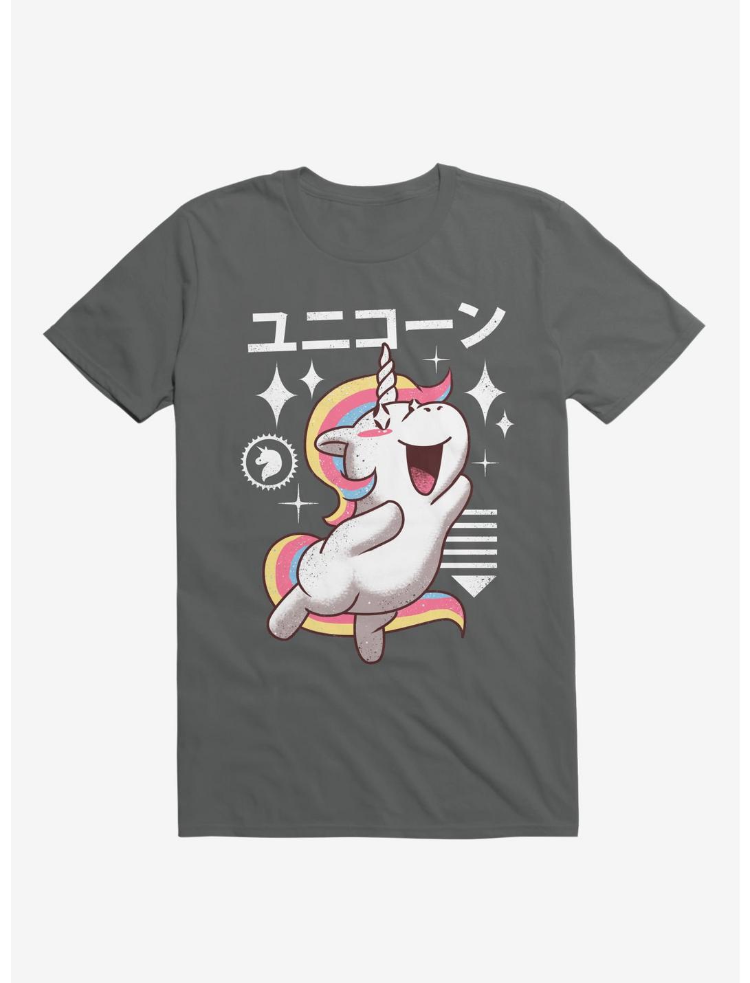 Kawaii Unicorn Charcoal Grey T-Shirt