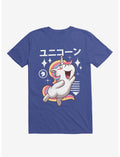 Kawaii Unicorn Royal Blue T-Shirt