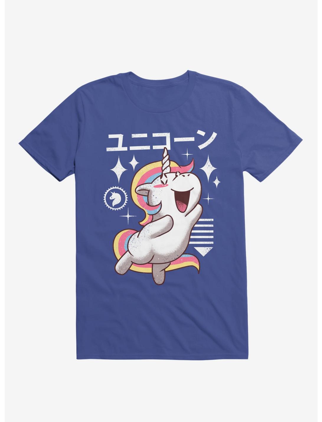 Kawaii Unicorn Royal Blue T-Shirt