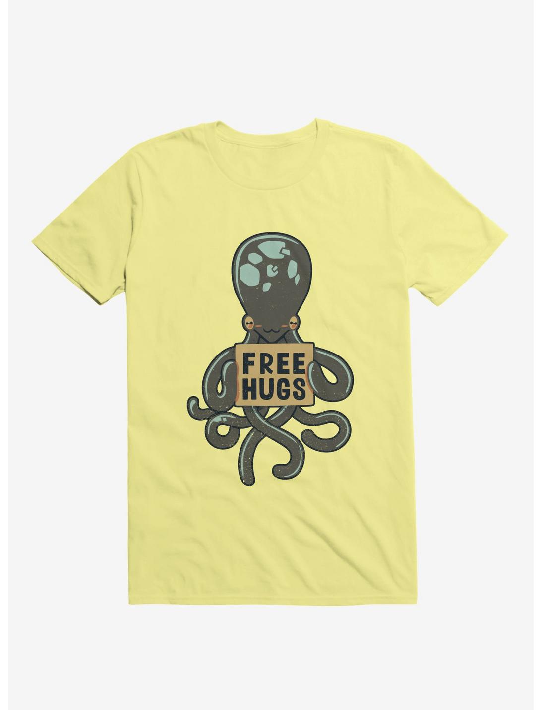 Free Hugs Octopus Corn Silk Yellow T-Shirt