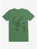 Sketch Of Nature Panda Kelly Green T-Shirt