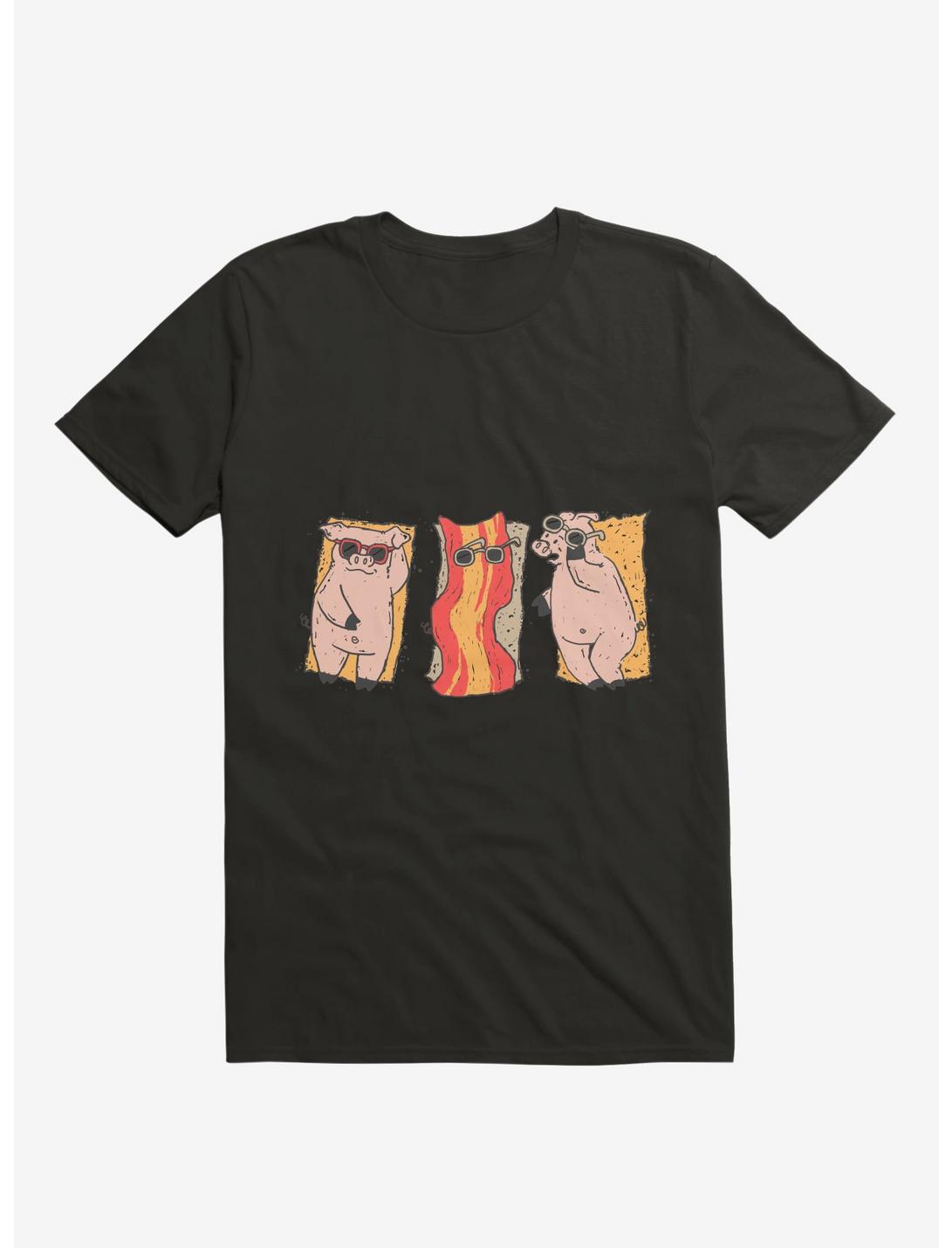Sunscreen Pigs And Bacon Black T-Shirt