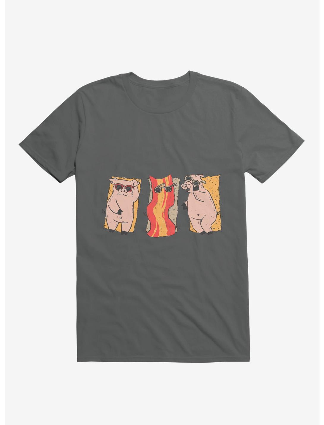 Sunscreen Pigs And Bacon Charcoal Grey T-Shirt