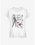 Disney Cruella Fashion Sketches Girls T-Shirt