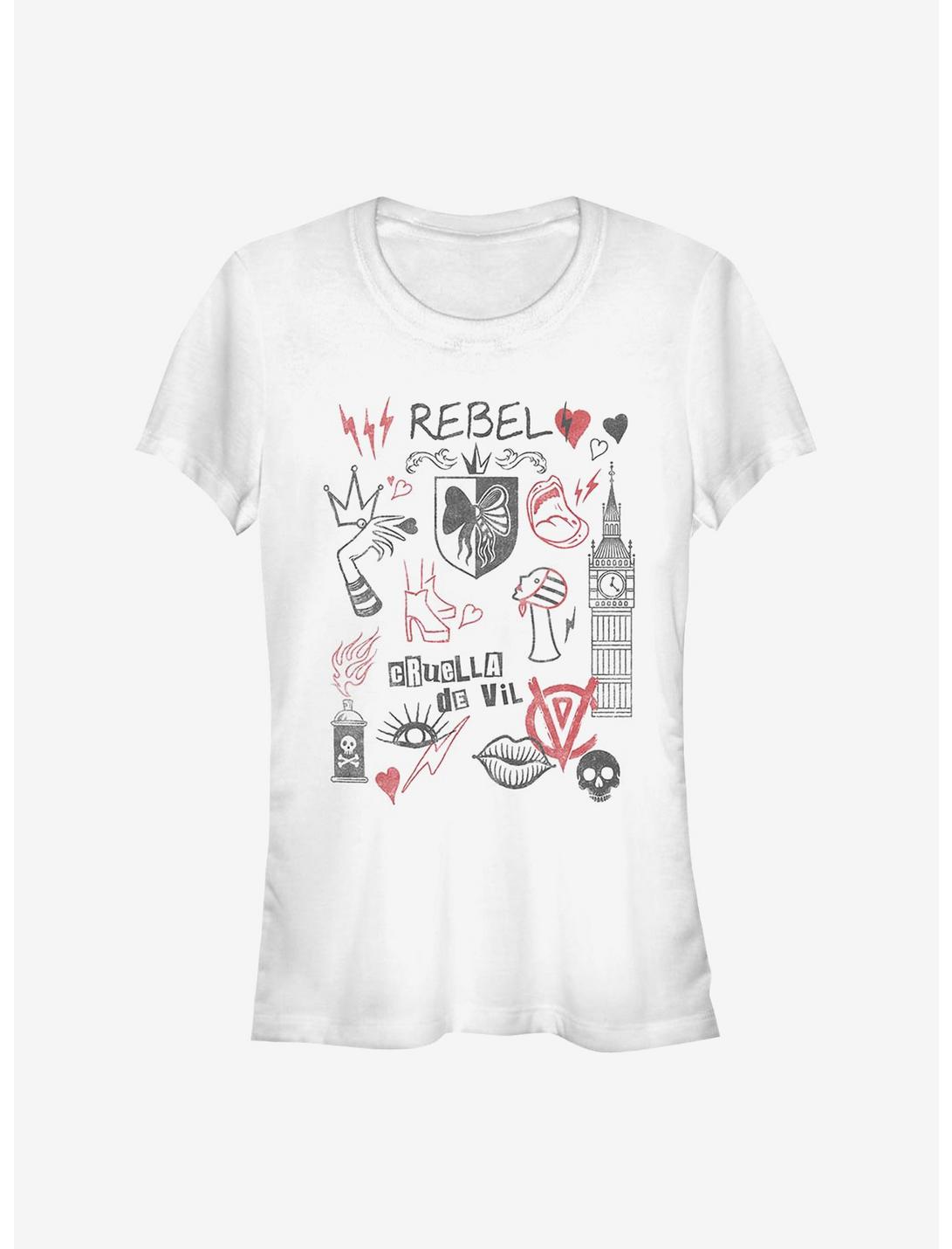Disney Cruella Rebel Queen Doodles Girls T-Shirt