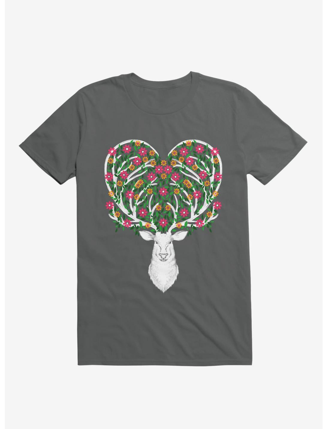 Blooming Deer II Charcoal Grey T-Shirt