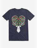 Blooming Deer II Navy Blue T-Shirt