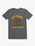 Beware! Allergic To People Cat Charcoal Grey T-Shirt