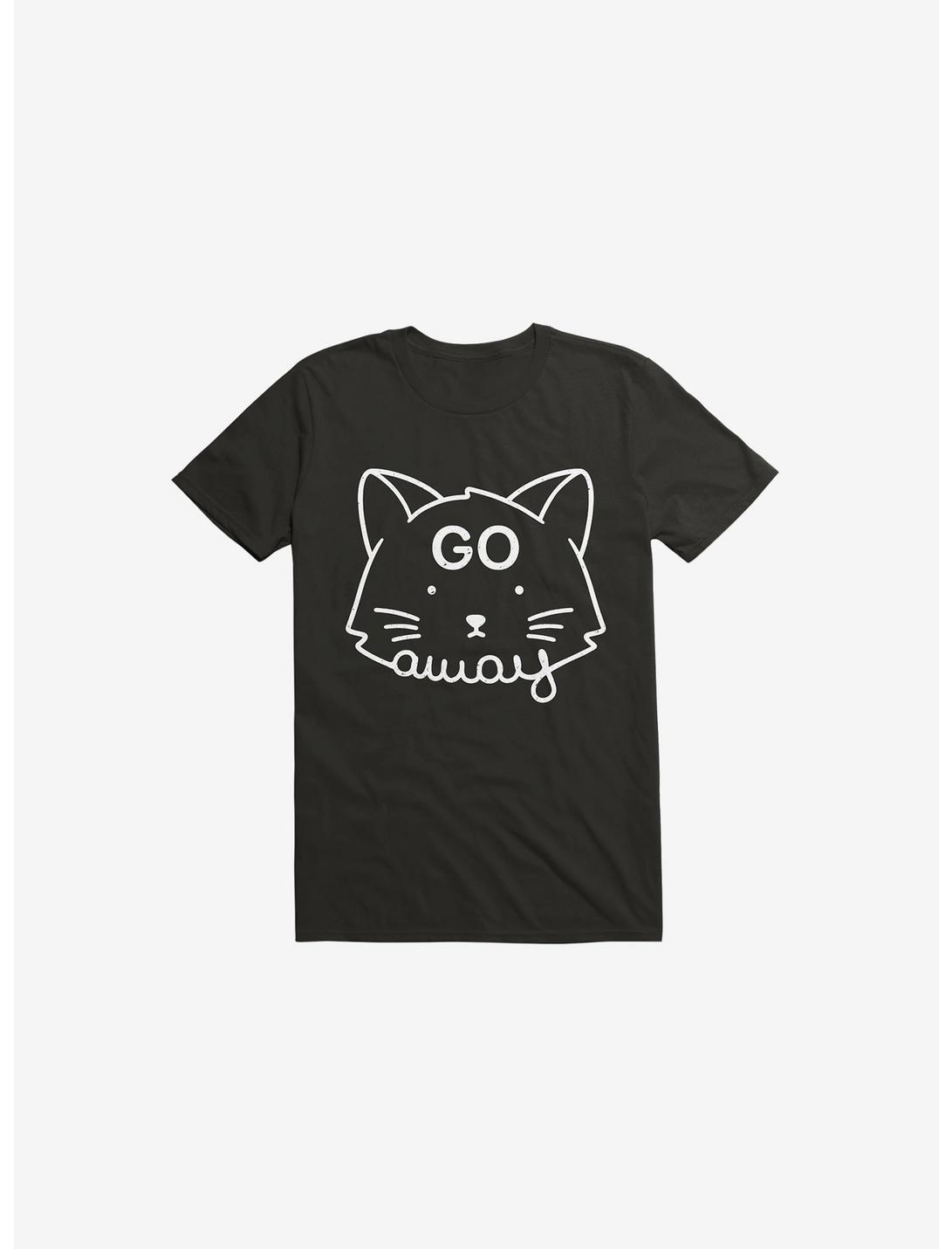Go Away Cat Black T-Shirt