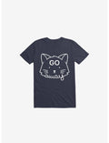 Go Away Cat Navy Blue T-Shirt