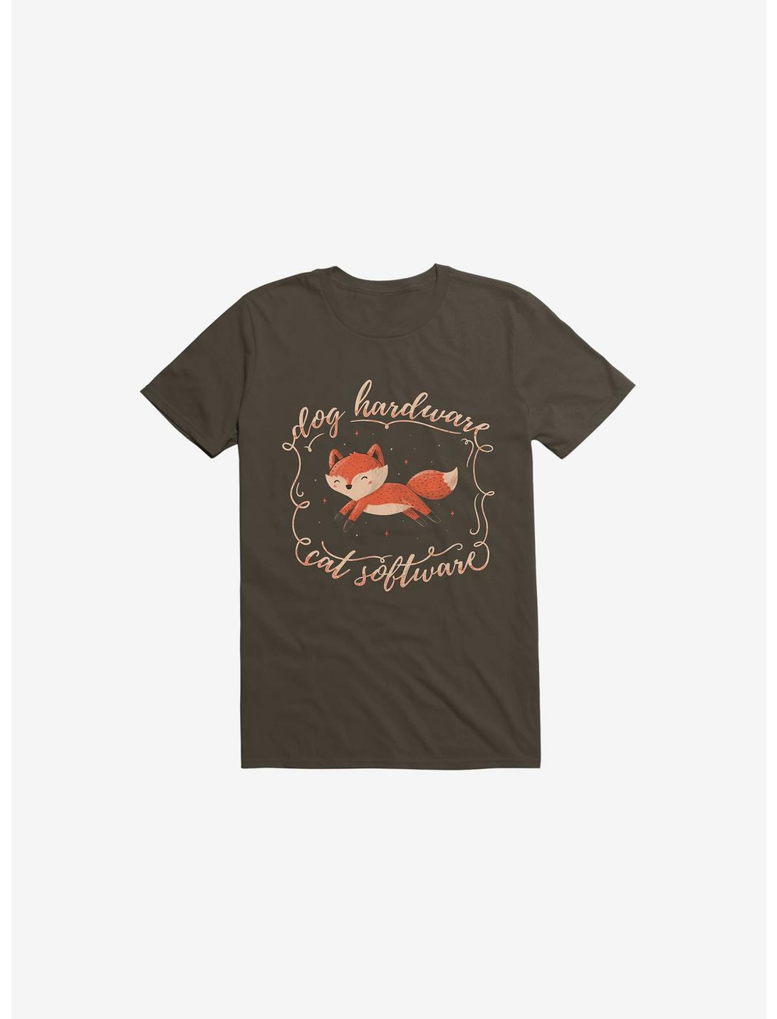 Dog Hardware Cat Software Brown T-Shirt