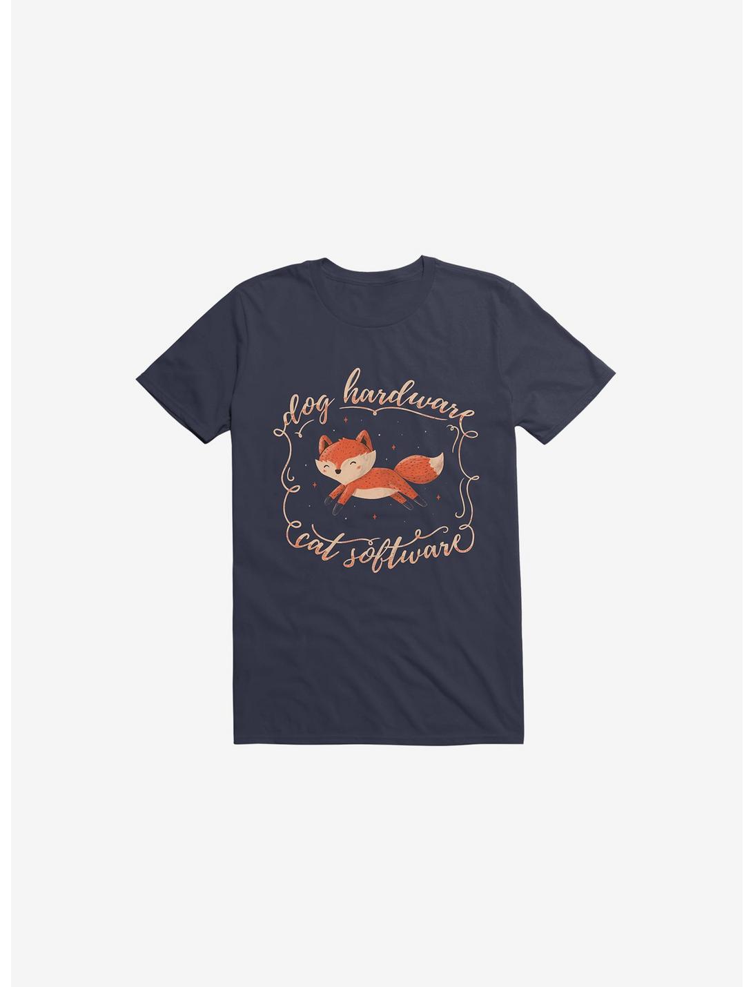Dog Hardware Cat Software Navy Blue T-Shirt
